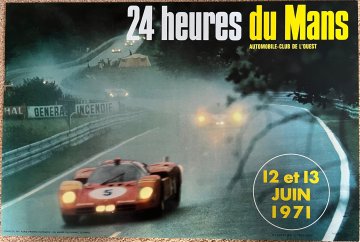 Original 1971 Le Mans official event poster