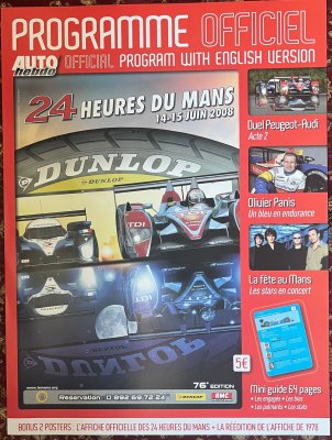 Original 2008 Le Mans Programme official Vendor Poster