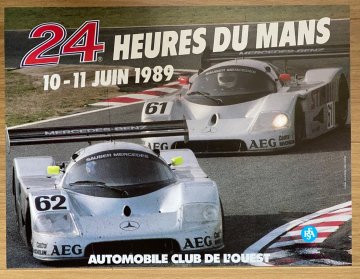 Original 1989 Le Mans official event poster 