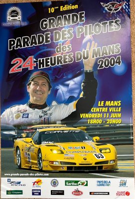 Original 2004 Le Mans Grande Parade des Pilotes poster