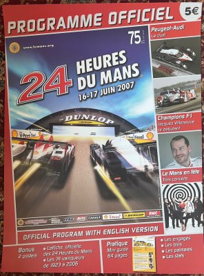 Original 2007 Le Mans official Programme Vendor Poster