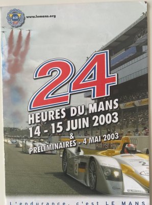 Original 2003 Le Mans Practice leaflet